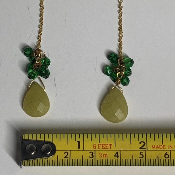 WA Studios Pineapple Dangle Earrings Lever Back Gold Faceted Pierced Costume - Picture 7 of 8